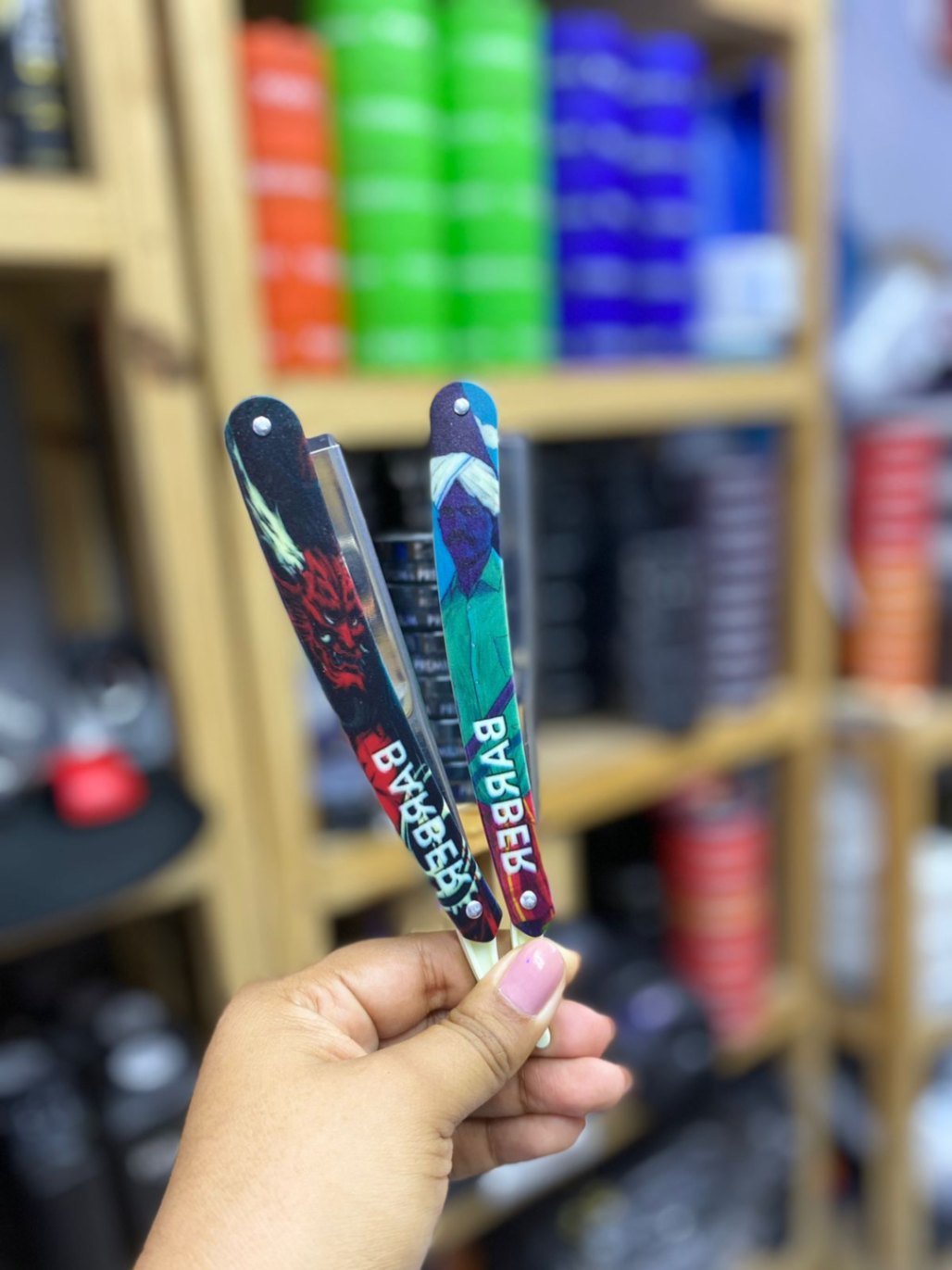 Planeta del barbero - navaja de riel con diseño